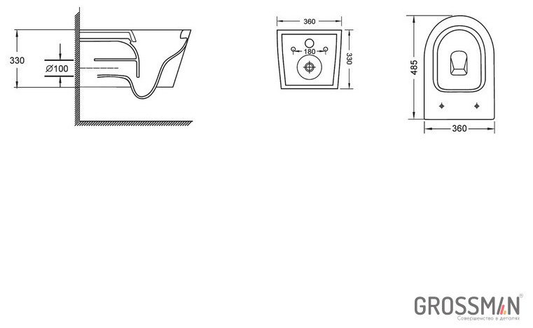Grossman унитаз с инсталляцией GR-4477BMSQ, санфаянс купить,NaN