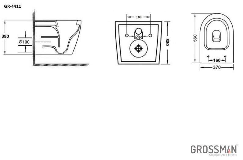 Унитаз Grossman GR-4411BS Color черный