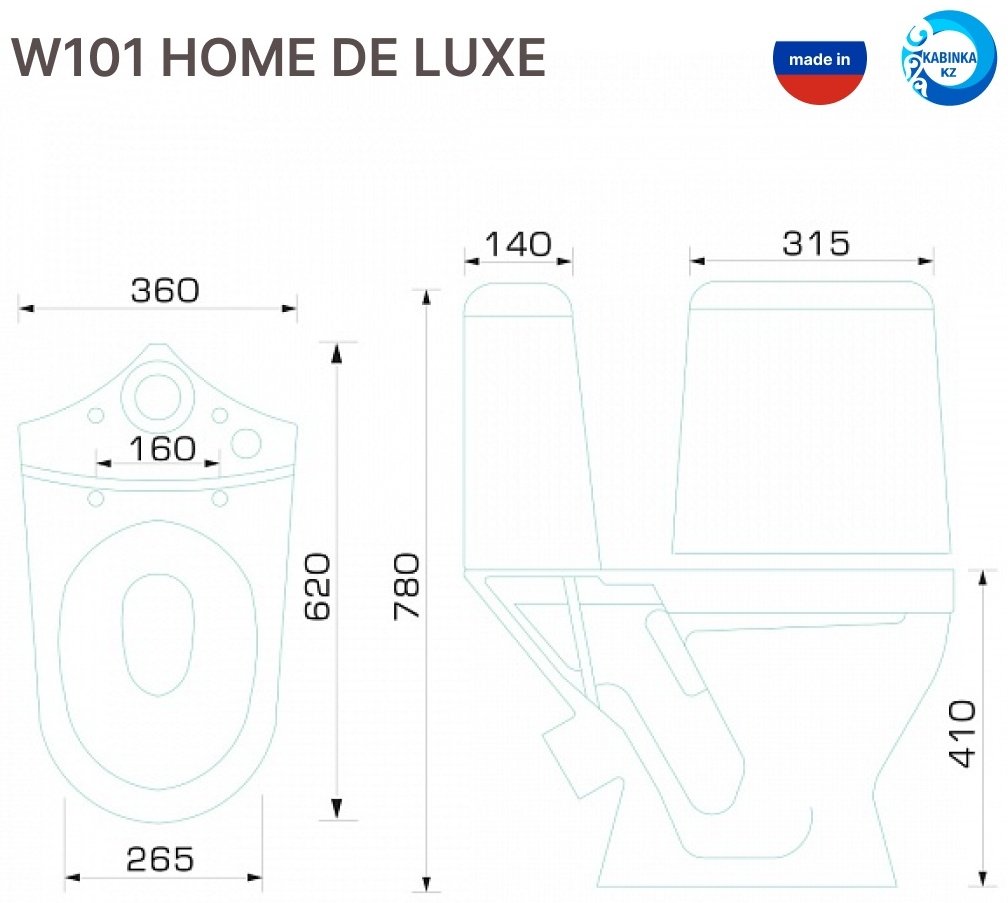 Унитаз De Luxe W 101 белый