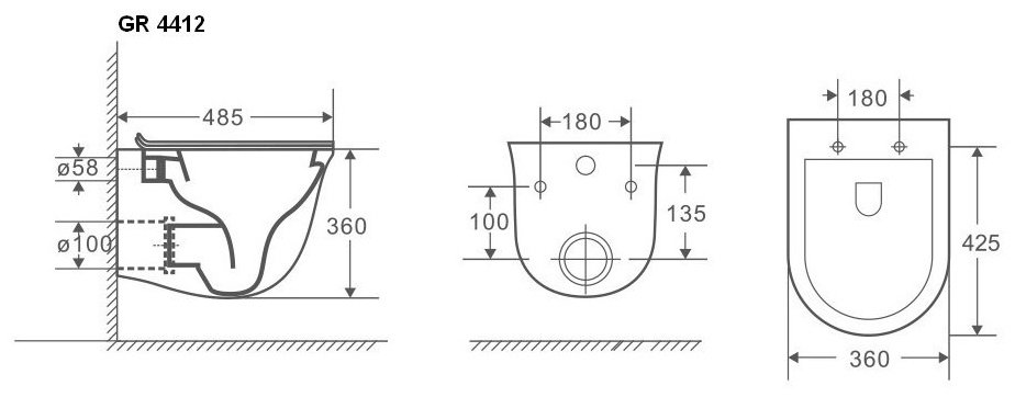 Унитаз Grossman GR-4412MS черный