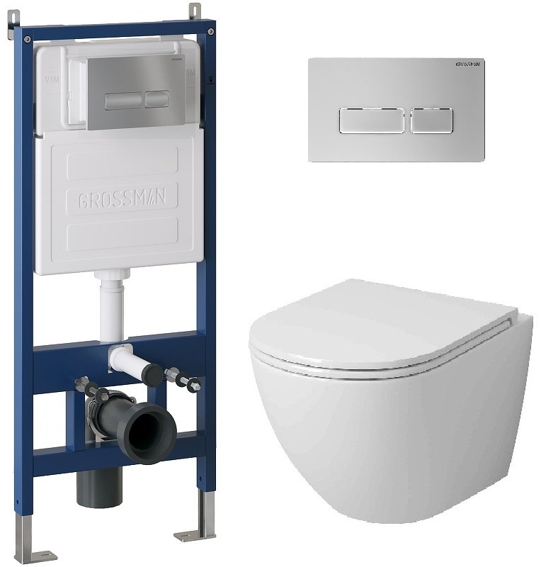 Унитаз Grossman GR-4455SQ с инсталляцией белый купить,NaN