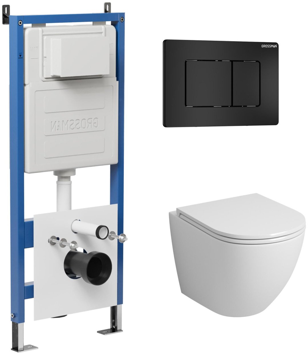 Унитаз Grossman GR-4455SQ с инсталляцией белый купить,NaN