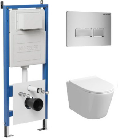 Унитаз Grossman 97.4477SQ.03.110 с инсталляцией белый купить,NaN