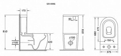 Grossman унитаз GR-4446S, санфаянс купить,NaN
