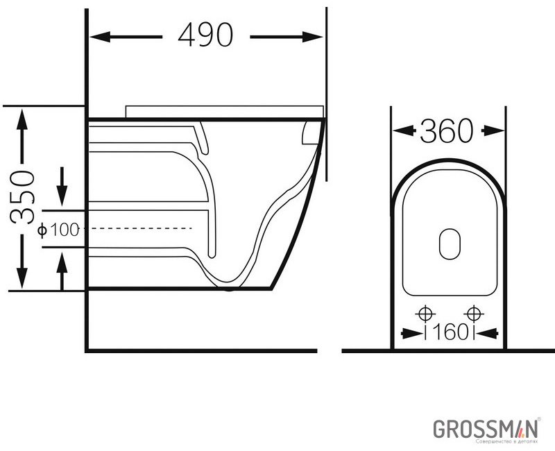 Унитаз Grossman GR-4455SWS с инсталляцией серый купить,NaN