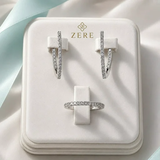 Комплект украшений Zere ZR070701 родированное серебро 10.2гр 18р