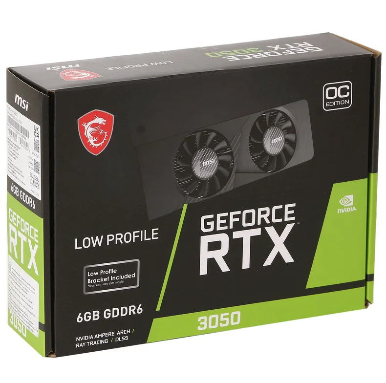 Видеокарта MSI RTX 3050 LP E 6G OC 6GB