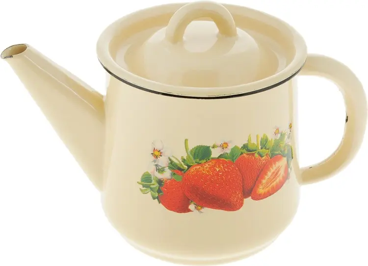 Чайник СтальЭмаль Клубника садовая 1C202C 1 л, алюминий купить,NaN