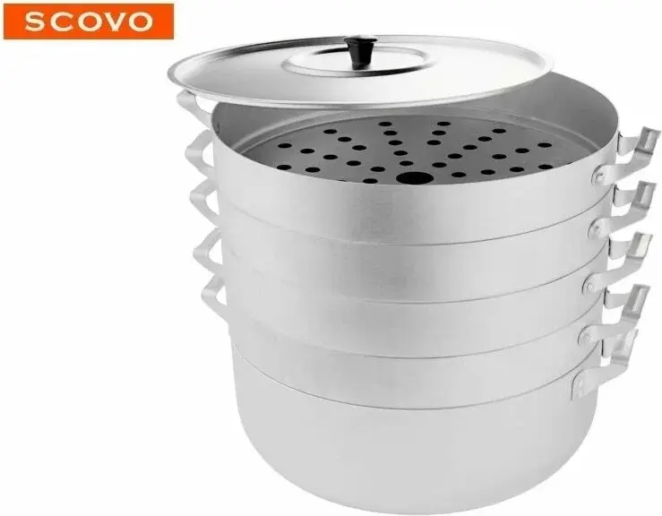 Мантоварка 13 л, SCOVO алюминий, количество ярусов: 4 купить,NaN