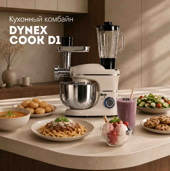 Кухонный комбайн Dynex Cook D1 бежевый купить,100000