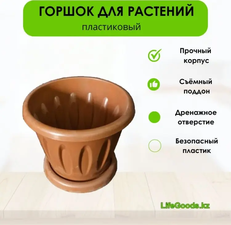 Горшок для дома 0.6 л, пластик купить,NaN