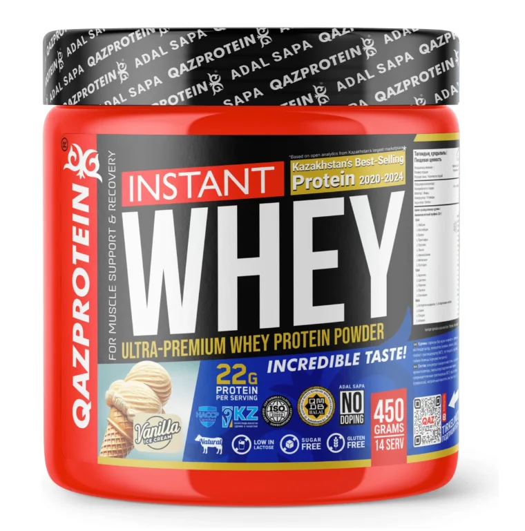 Протеин Qazprotein Instant Whey ванильное мороженое 450г  купить,NaN