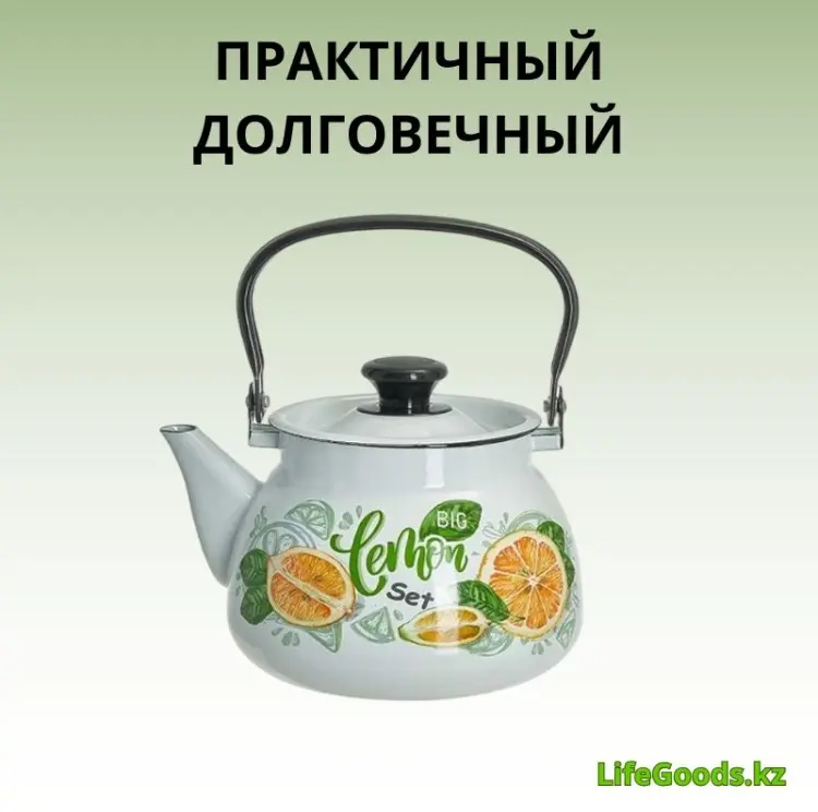 LifeGoods.kz чайник LG56205 3 л, эмалированная сталь