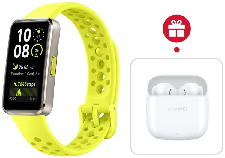 Фитнес-браслет Huawei Band 10 желтый + подарок купить,NaN