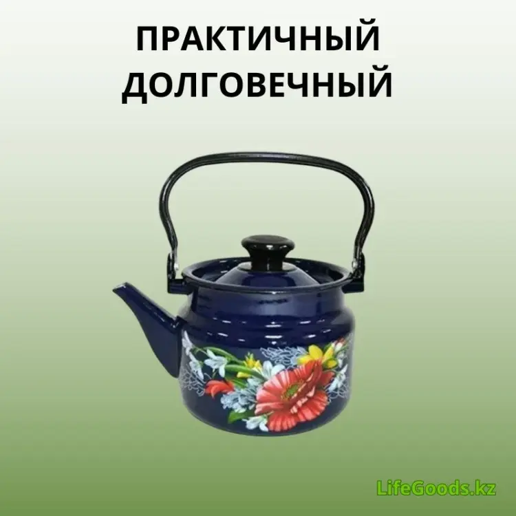 LifeGoods.kz чайник LG56226 2 л, эмалированная сталь