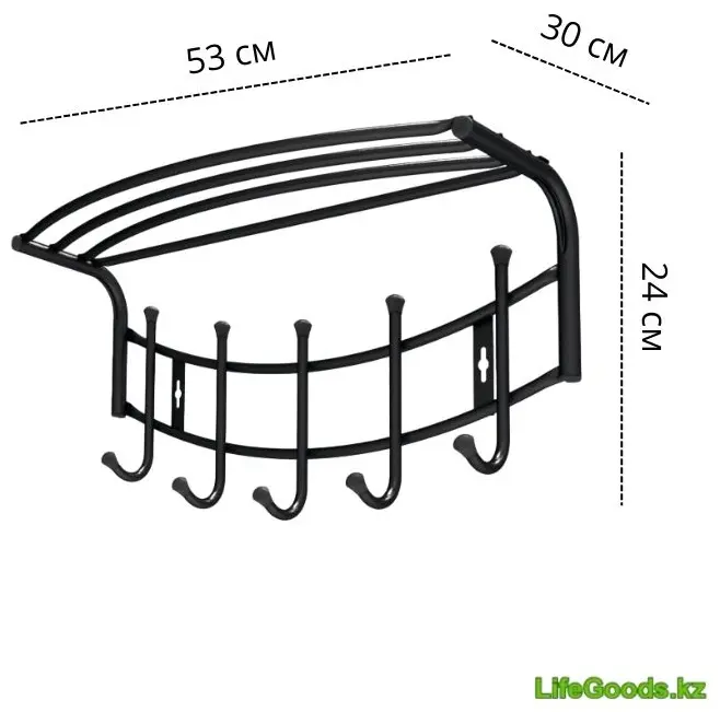 LifeGoods.kz вешалка настенная LG51551 53х24 см, металл купить,NaN