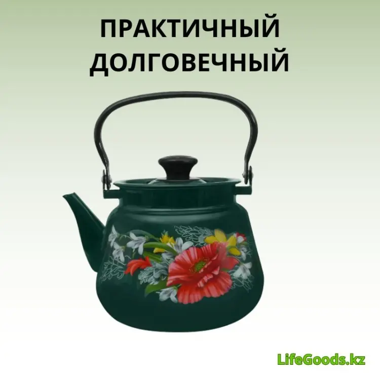 LifeGoods.kz чайник LG56193 3 л, эмалированная сталь купить,NaN