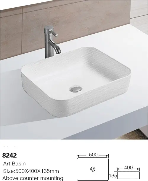 Раковина накладная 50 см ALROSSA 8242