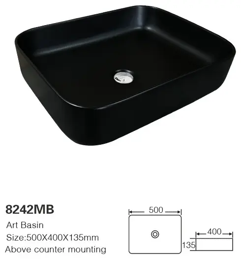 Раковина накладная 50 см ALROSSA 8242MB