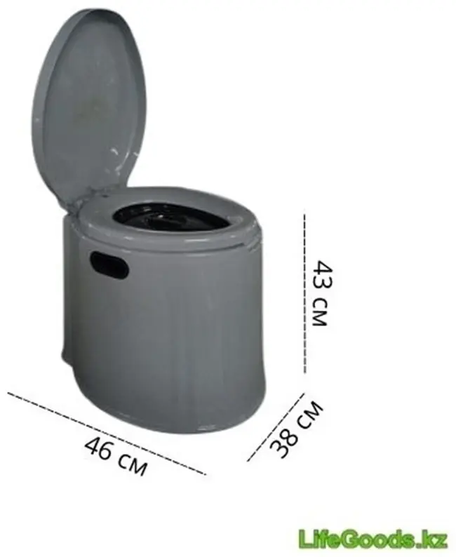 Биотуалет LifeGoods.kz переносной LG51685 серый купить,NaN