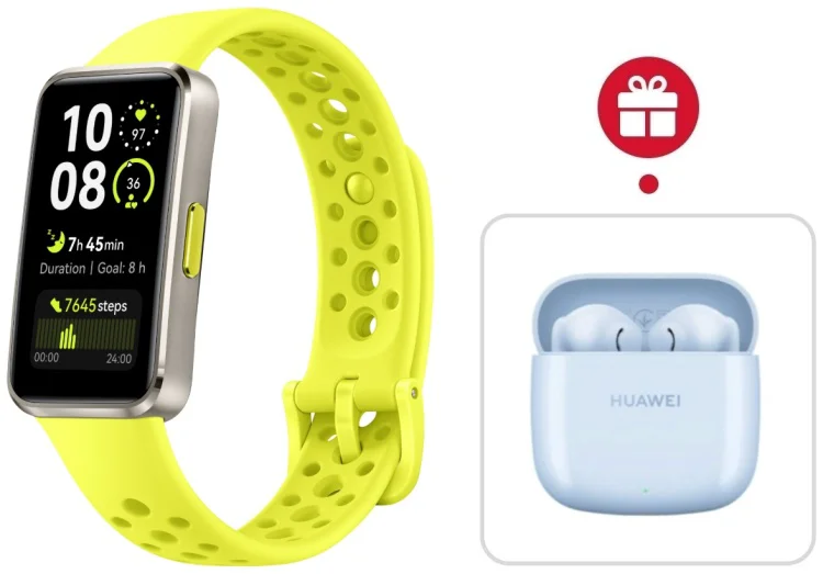 Фитнес-браслет Huawei Band 10 желтый + подарок купить,NaN