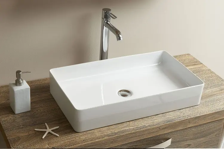 Раковина ALROSSA 8112B накладная прямоугольная 61х34.50 см, керамика купить,NaN