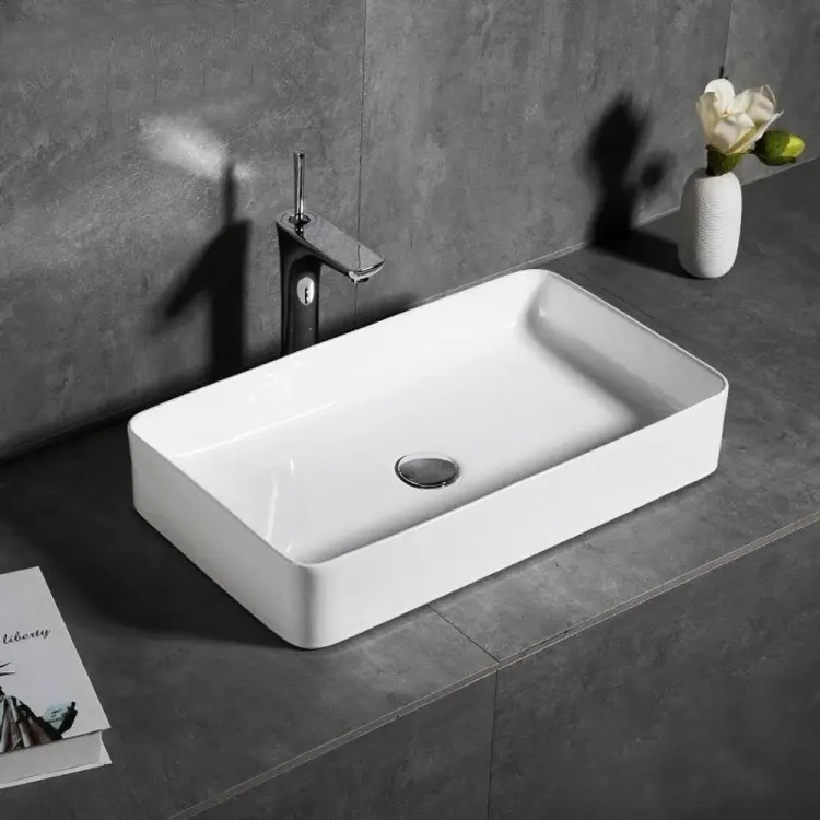 Раковина ALROSSA 8112B накладная прямоугольная 61х34.50 см, керамика купить,NaN