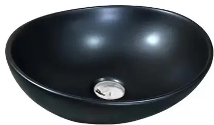 Раковина ALROSSA 8002MB накладная овальная 41х33 см, керамика