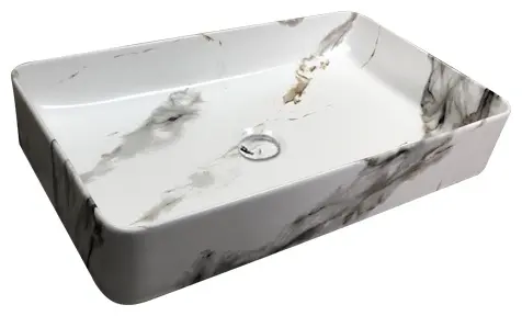 Раковина ALROSSA 8152-07 накладная прямоугольная 61х34.50 см, фаянс