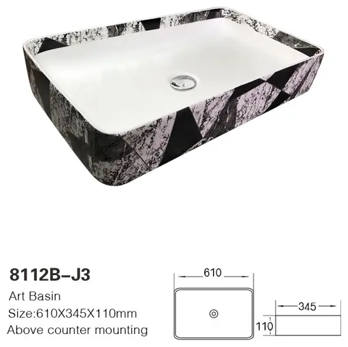 Раковина накладная 61 см ALROSSA 8112B-J3
