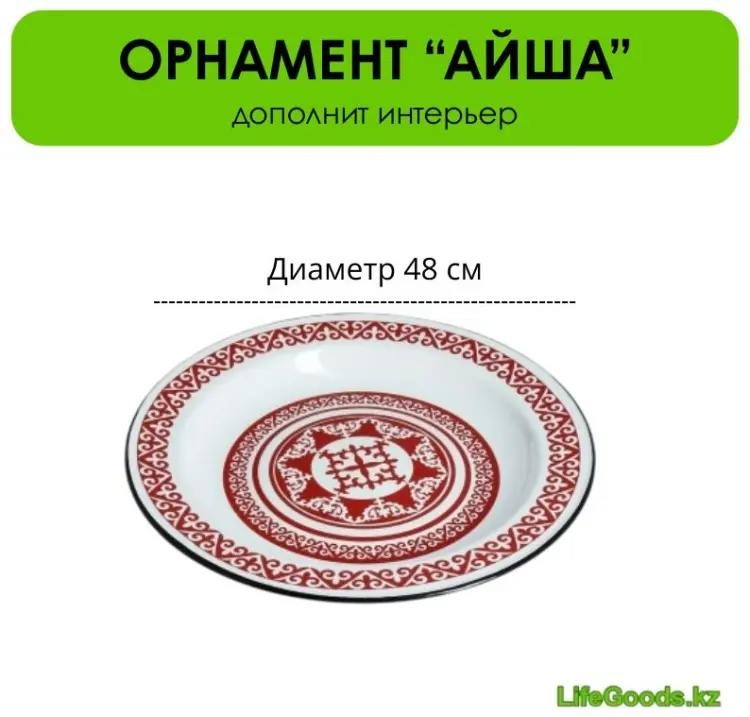 Блюдо LifeGoods.kz 48х48 см, сталь, эмаль, 1 шт купить,NaN