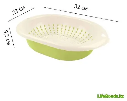 Миска-дуршлаг LifeGoods.kz Миска и дуршлаг LG49338 32 см пластик, 3 л 2 шт купить,NaN