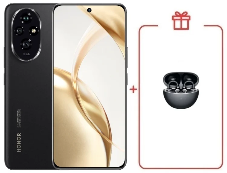 Смартфон Honor 200 5G 12/512GB черный + подарок купить,NaN