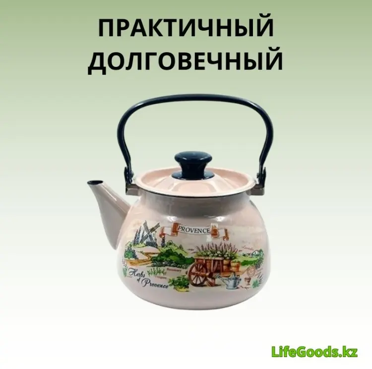 LifeGoods.kz чайник LG56209 3 л, эмалированная сталь