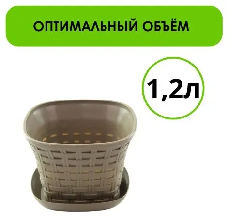 Кашпо для дома LifeGoods.kz 1.2 л, пластик купить,NaN