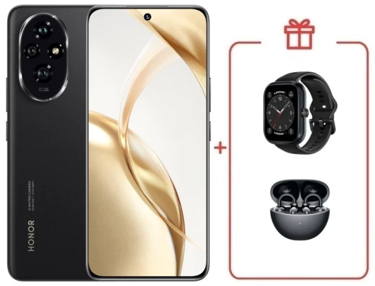 Смартфон Honor 200 5G 12/512GB черный + подарок купить,NaN
