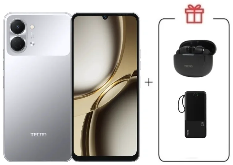 Смартфон Tecno Spark Go 3 3 ГБ/128 ГБ серый + подарок купить,NaN