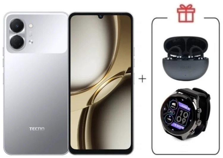 Смартфон Tecno Spark Go 3 3 ГБ/128 ГБ серый + подарок купить,NaN