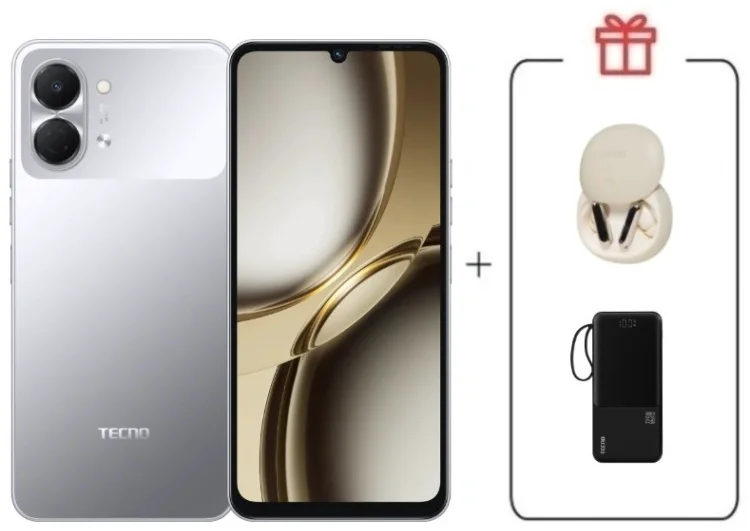 Смартфон Tecno Spark Go 3 3 ГБ/128 ГБ серый + подарок купить,NaN