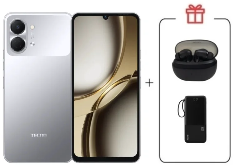 Смартфон Tecno Spark Go 3 3 ГБ/128 ГБ серый + подарок купить,NaN