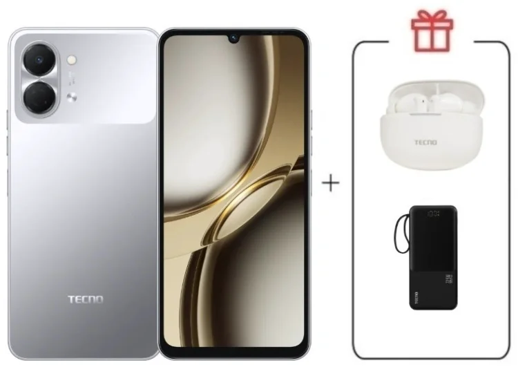 Смартфон Tecno Spark Go 3 3 ГБ/128 ГБ серый + подарок купить,NaN