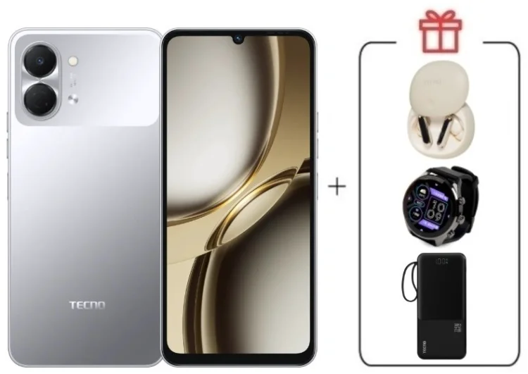 Смартфон Tecno Spark Go 3 3 ГБ/128 ГБ серый + подарок купить,NaN
