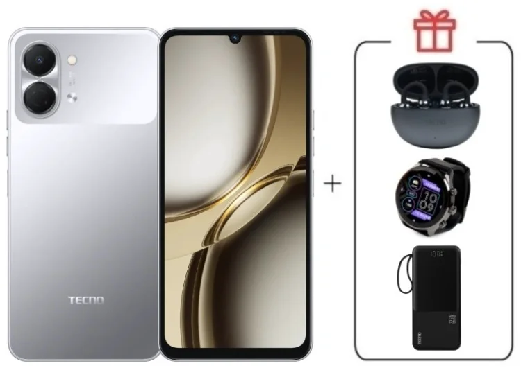 Смартфон Tecno Spark Go 3 3 ГБ/128 ГБ серый + подарок купить,NaN