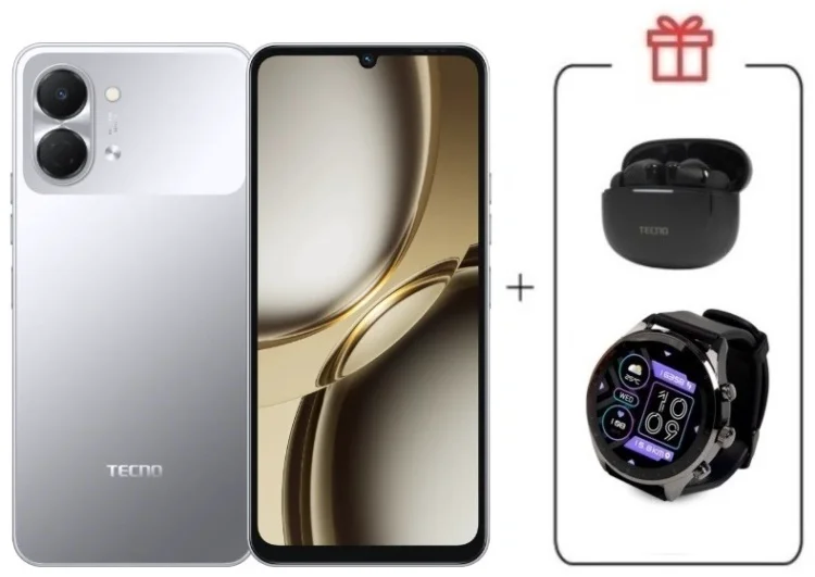 Смартфон Tecno Spark Go 3 3 ГБ/128 ГБ серый + подарок купить,NaN