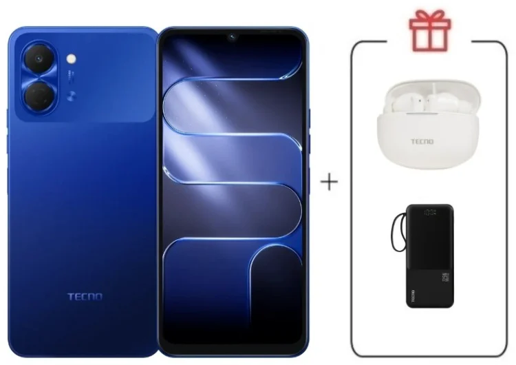 Смартфон Tecno Spark Go 3 3 ГБ/128 ГБ синий + подарок купить,NaN