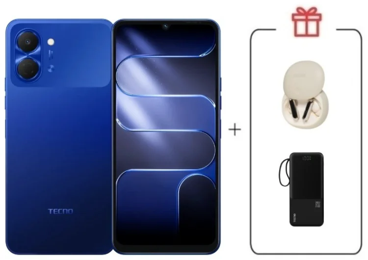 Смартфон Tecno Spark Go 3 3 ГБ/128 ГБ синий + подарок купить,NaN