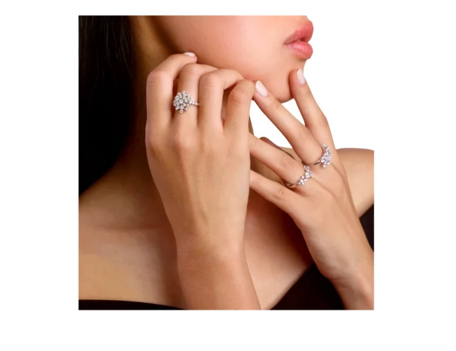 Кольцо Damiani Mimosa белое золото 4.3гр 15р купить,3270000