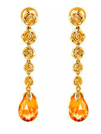 Серьги Carrera y Carrera Jardin de rosas 10037-011206 жёлтое золото 6.28гр  купить,NaN