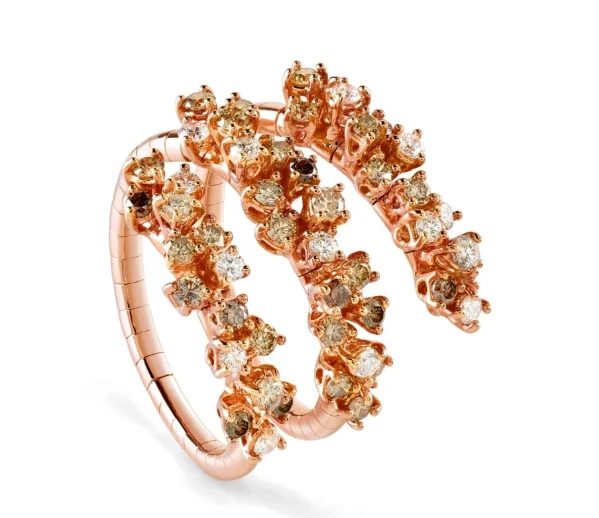 Кольцо Damiani Mimosa Flexi 20081574 розовое золото 7.1гр 9-11р  купить,NaN