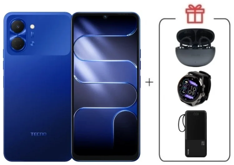 Смартфон Tecno Spark Go 3 3 ГБ/128 ГБ синий + подарок купить,NaN